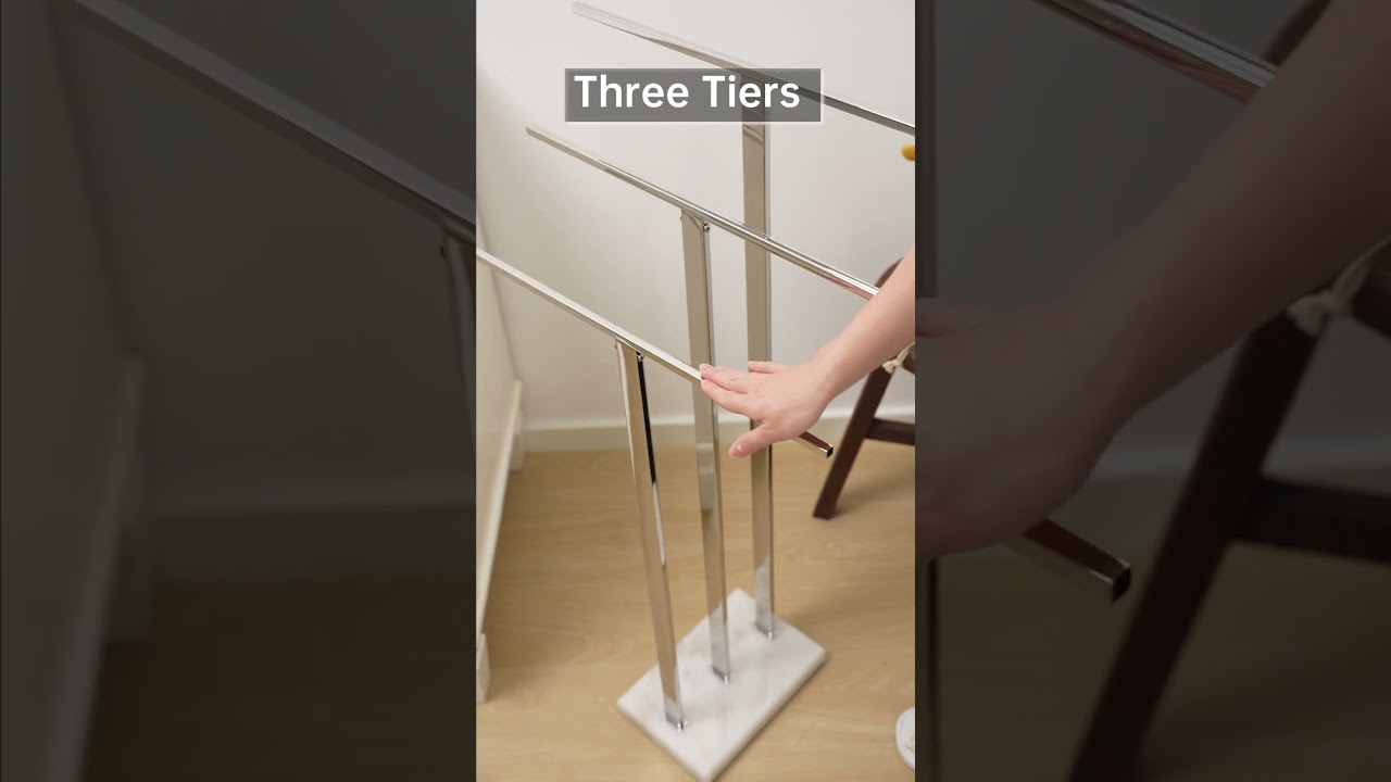 🌟Shine with the KES Standing Towel Rack: Polished Finish Perfection! #homedecor #home