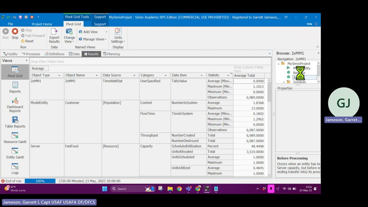 User Defined Statistics in Simio