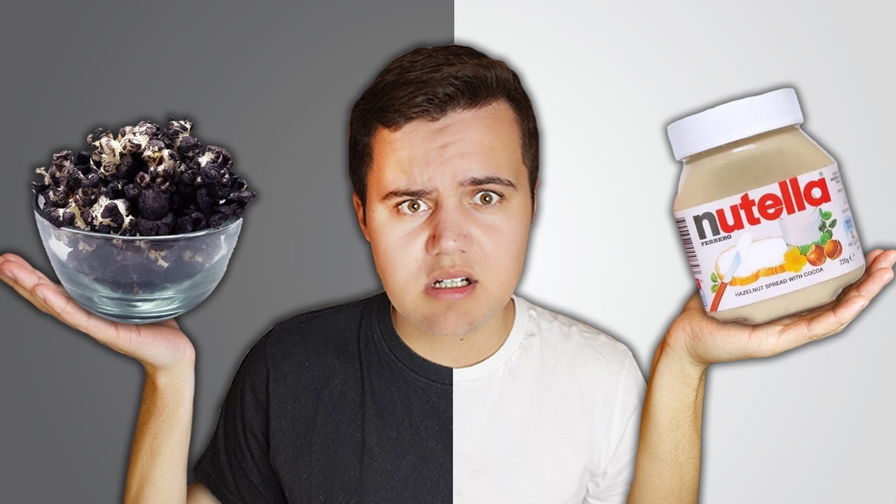 24 STUNDEN nur SCHWARZ-WEISS essen 😱