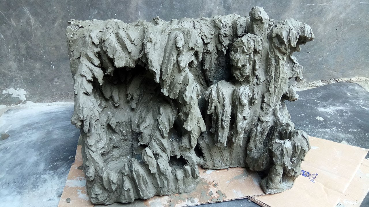 How to make cliff using styrofoam and cement for room decoration