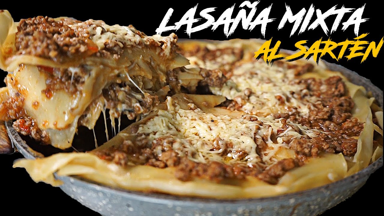 LASAÑA MIXTA AL SARTÉN | El Opita Cocinero (Súper fácil y deliciosa, sin necesidad de horno)