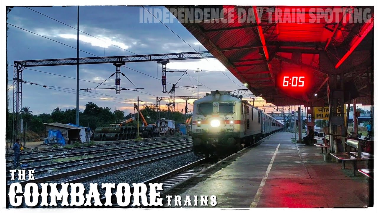 Independence Day Special Train Spotting | Coimbatore Trains | Pilamedu | Coimbatore Express | WAP7s