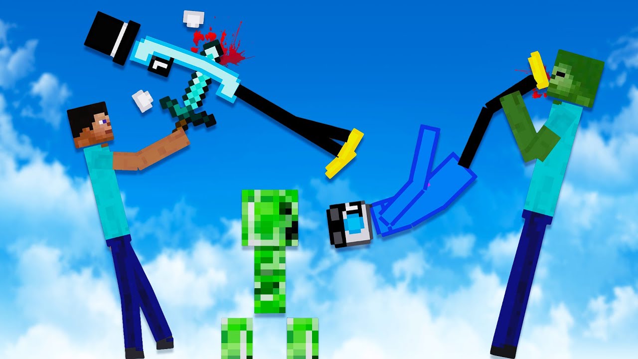We Fight Minecraft Steve and Get Wrecked in People Playground!