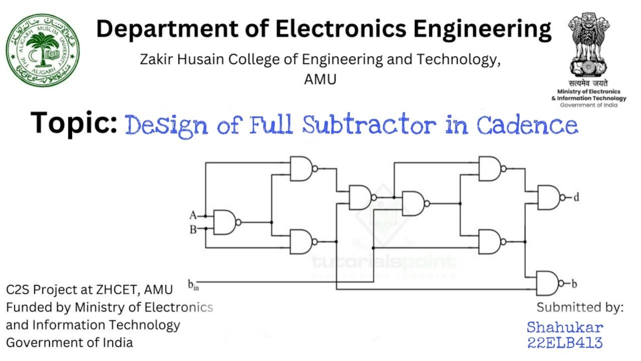 Full Subtractor Schematic Design on Cadence Virtuoso | C2S Program Project