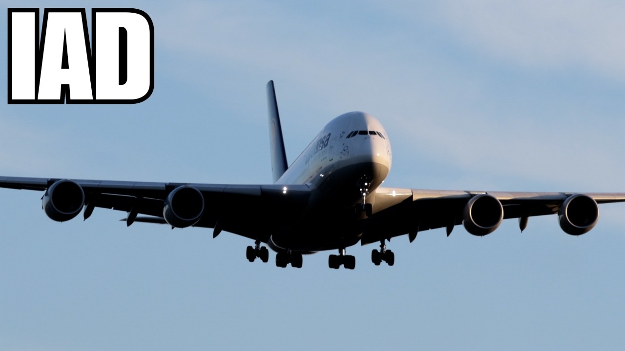 Giant Lufthansa A380 Touches Down at Washington Dulles (IAD) ✈️!
