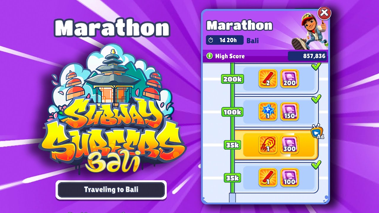 SUBWAY SURFERS MARATHON CHALLENGE 2022 : BALI | KORAL