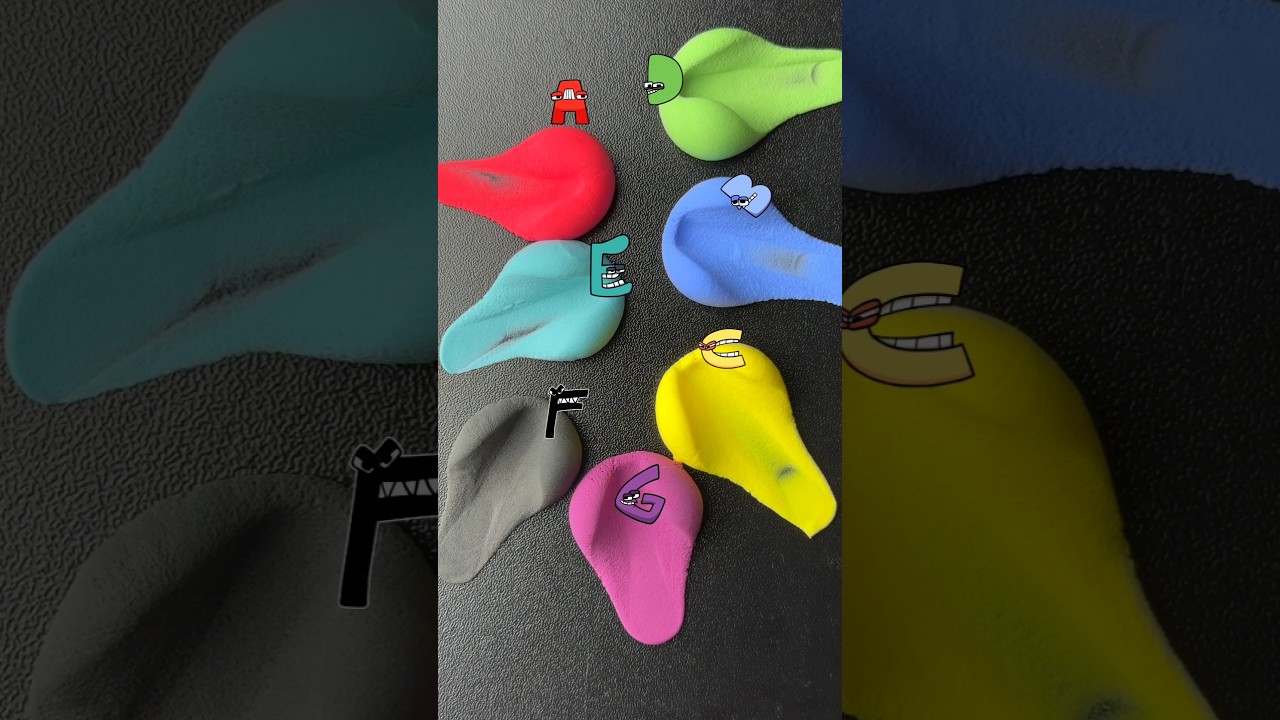ABCDEF Gun Alphabet lore Letters Experiment #satisfying #clay #colors #fyp