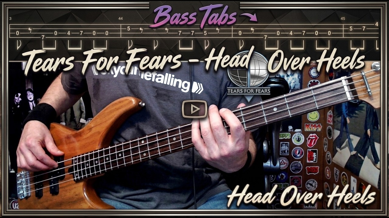 Head Over Heels by Tears For Fears - Bass Cover with Tabs Play-Along