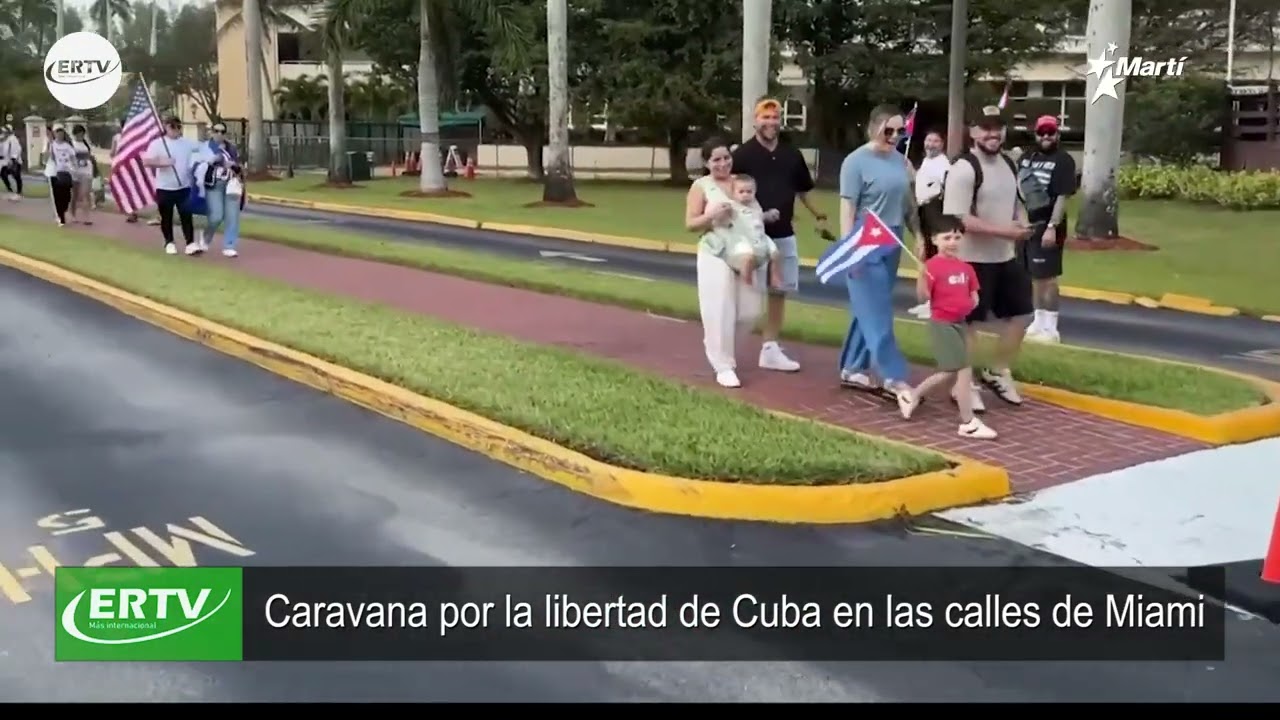 Caravana por la libertad de Cuba en las calles de Miami