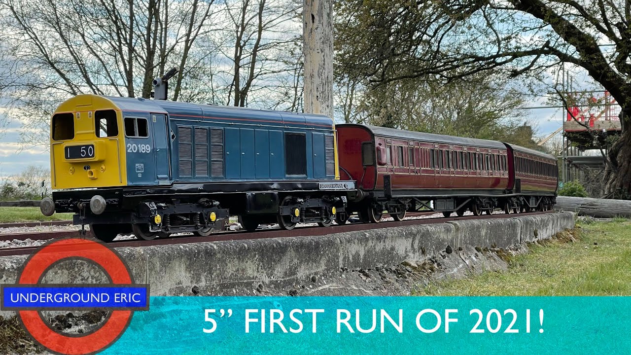 First 5” gauge miniature railway session of 2021 - locomotives in action at Brent House GL5 railway