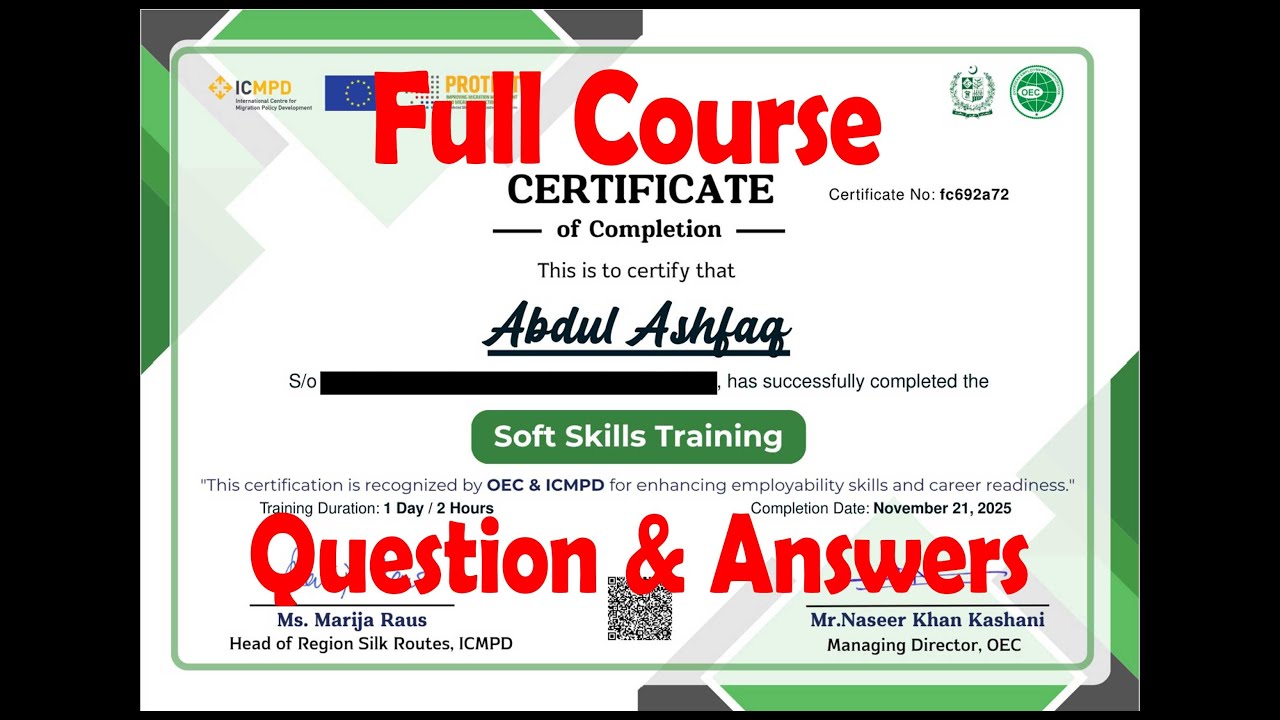 How to Pass Soft Skills Course | Quiz Answers | Overseas Pakistanis #softskill #overseaspakistanis