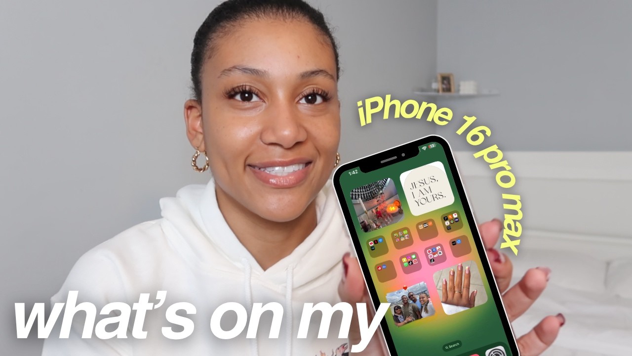 WHAT'S ON MY iPHONE 16 PRO MAX DESERT TITANIUM 256 GB | organization, widgets, new apps, & ios 18