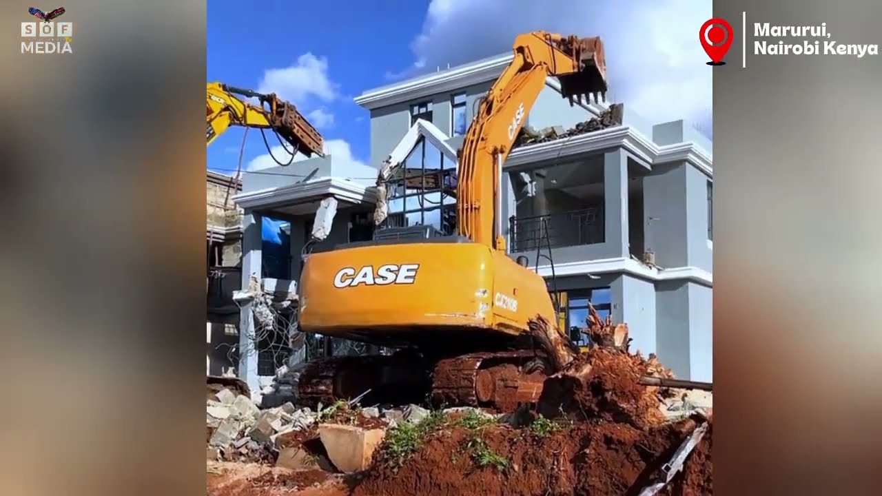 House demolition in Marurui, Northern By Pass. The owner was arrested.