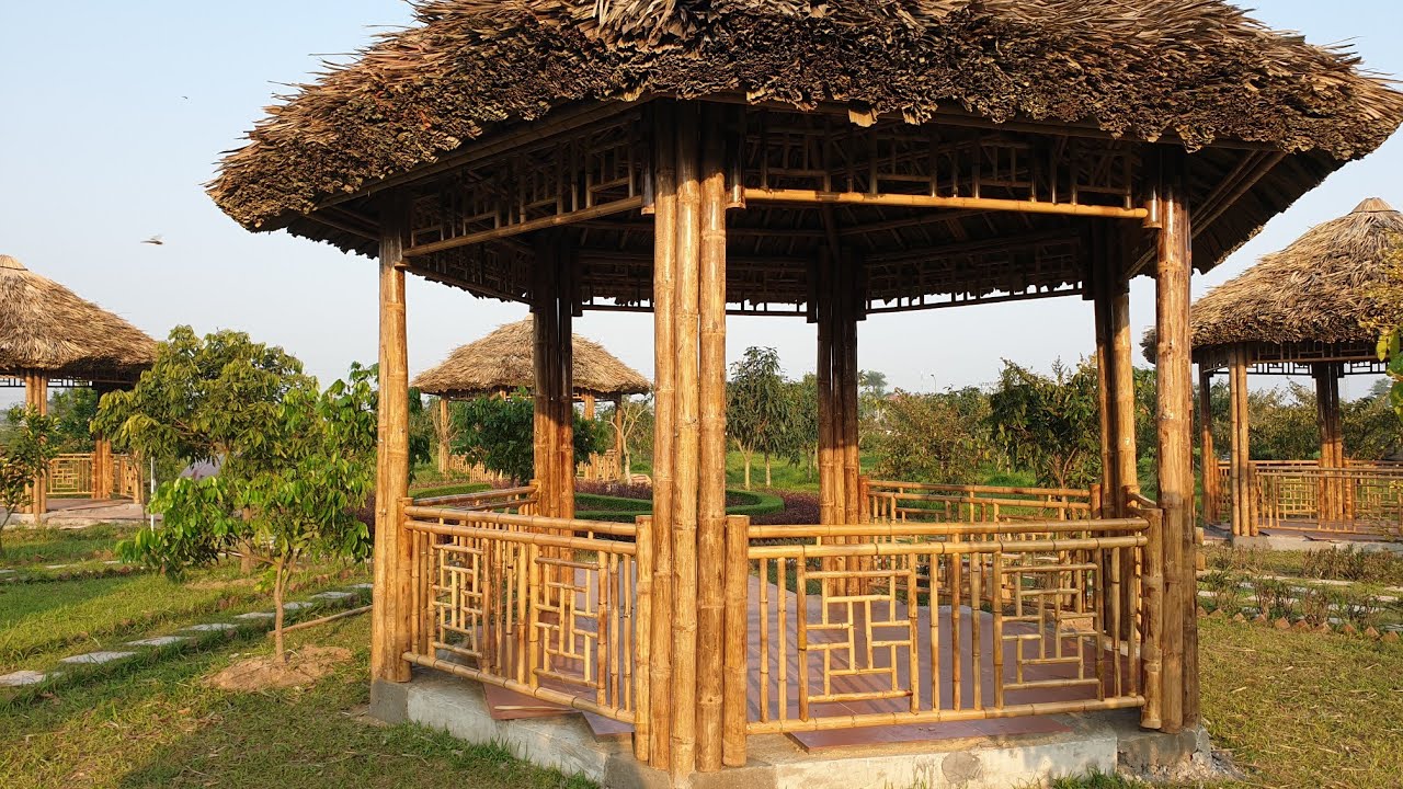 Nhà tre lục giác đẹp,thợ thi công nhà tre lục giác