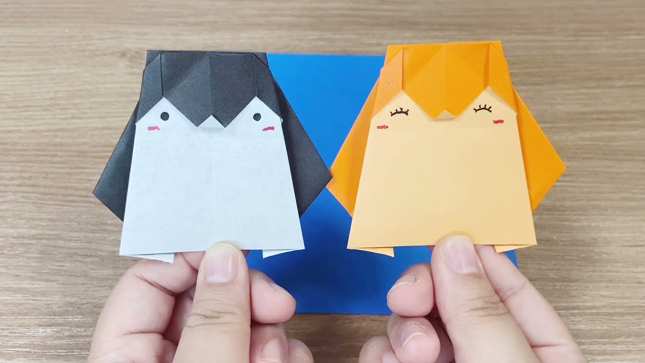 How to make a Cute Penguin Easily by folding Origami paper / 종이접기 귀여운 펭귄 쉬운 종이접기 / 企鹅折纸 简单折纸