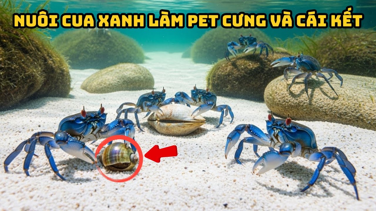 Thử Th&aacute;ch Nu&ocirc;i Cua Xanh L&agrave;m Pet Cưng v&agrave; C&aacute;i Kết Bất Ngờ 