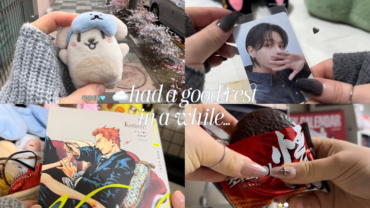 ATEEZ 에이티즈 POCA album unboxing 일상 브이로그 daily life vlog 포카 앨범깡 팬아트 그리기 | 티니로그 12