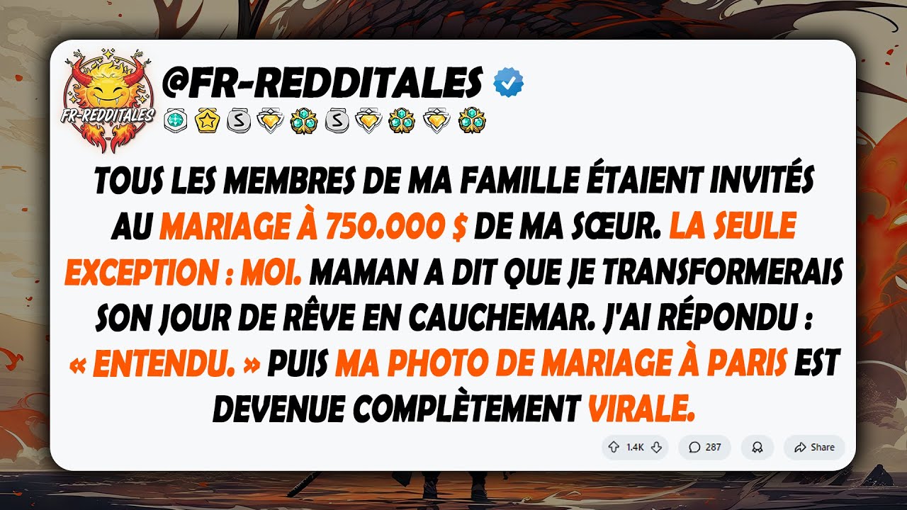 Tous les membres de ma famille étaient invités au mariage à 750.000$ de ma sœur. La seule exception…
