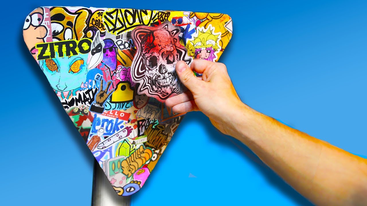 Sticker Bombing A Street Sign