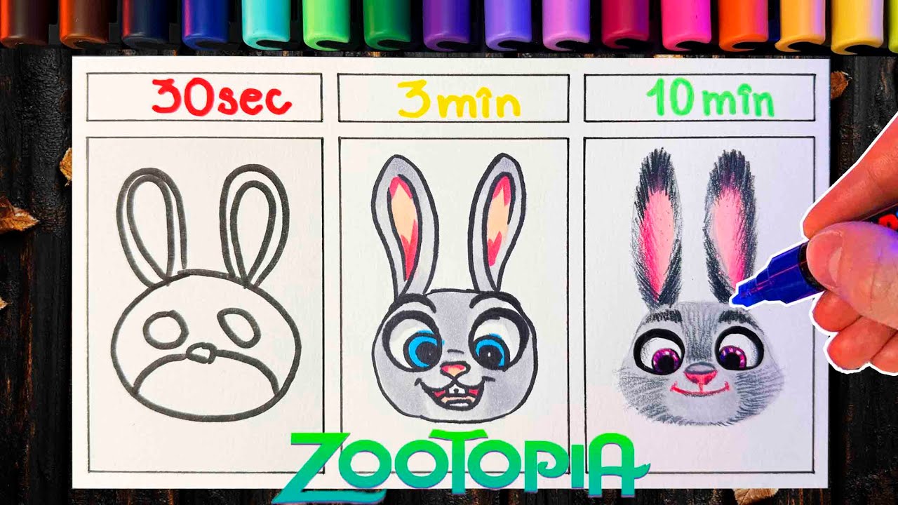 Drawing 🐰Judy Hopps🐰[Zootopia 2] Challenge in [30 sec, 3 min, 10 min]