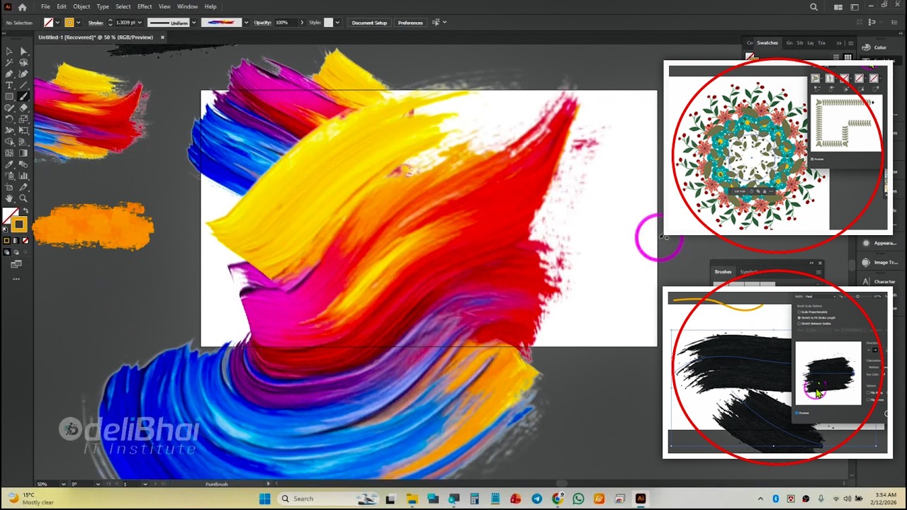 32 Brush tools | Addobe Illustrator | Bangla Tutorial | deliBhai IT Institute