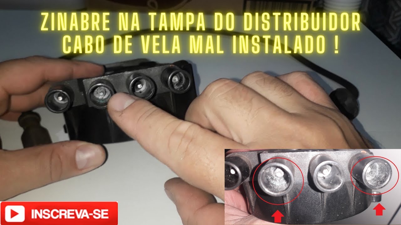 Cabo de vela mal instalado - Zinabre na tampa do distribuidori.