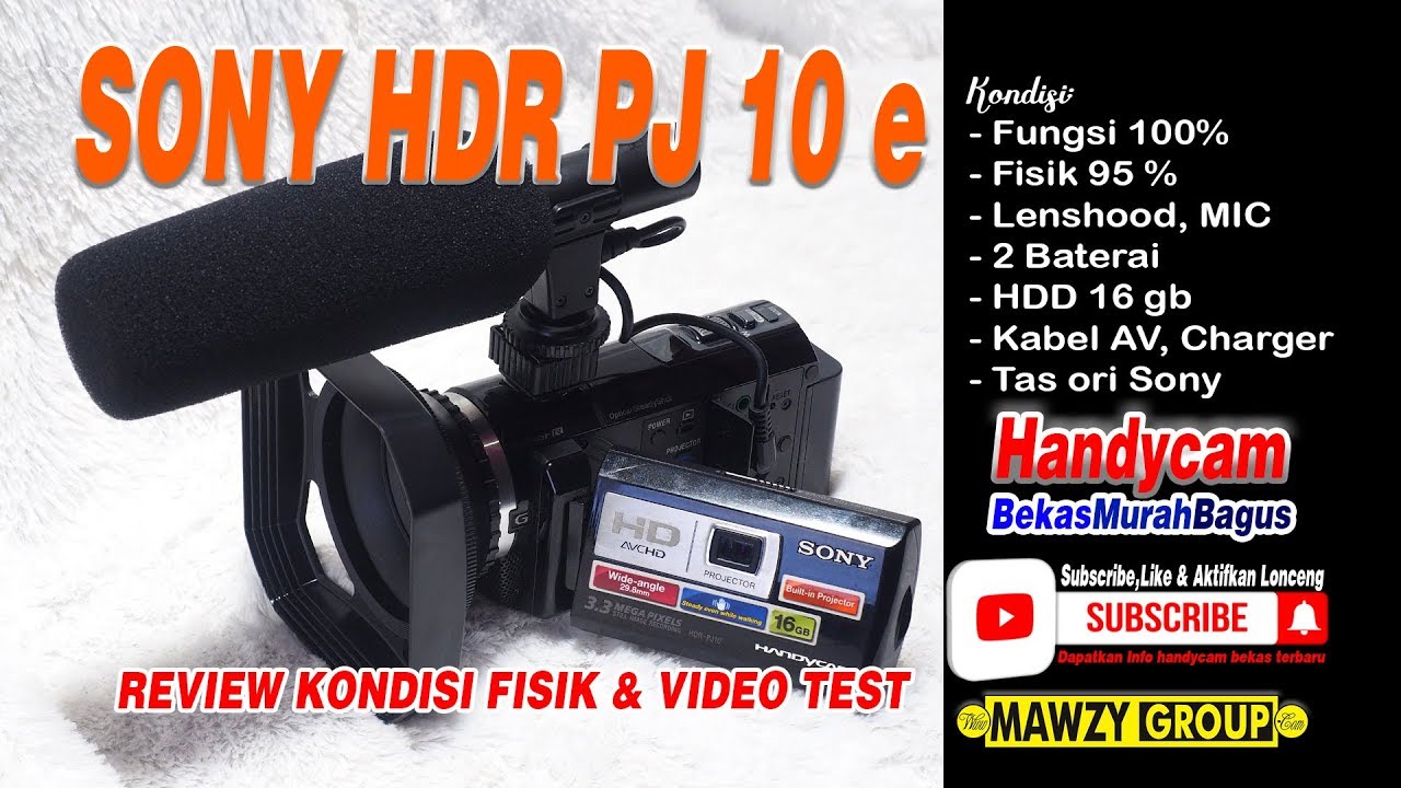 #Ter JUAL# handycam Sony HDR Pj 10 e review fisik & Video tes