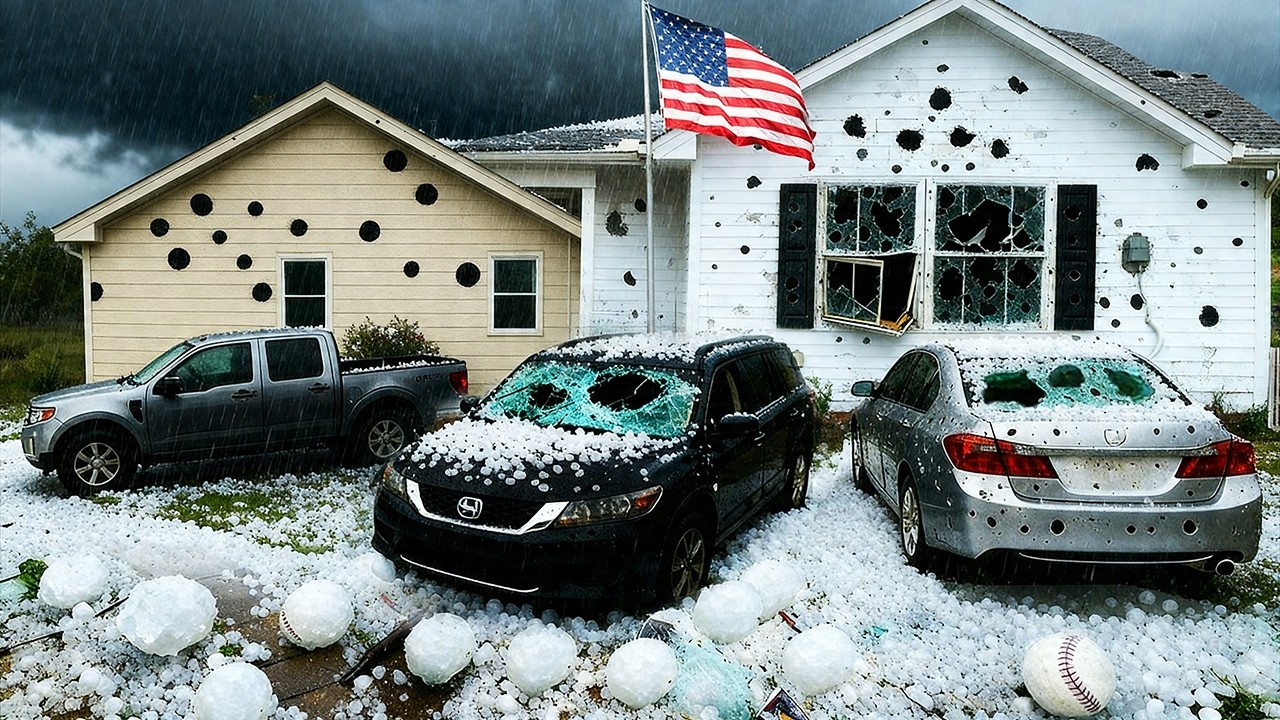 Chaos in Iowa & Wisconsin, USA !⛈️ Huge Hailstorm Destroys Cars, Homes & Causes Widespread Damage