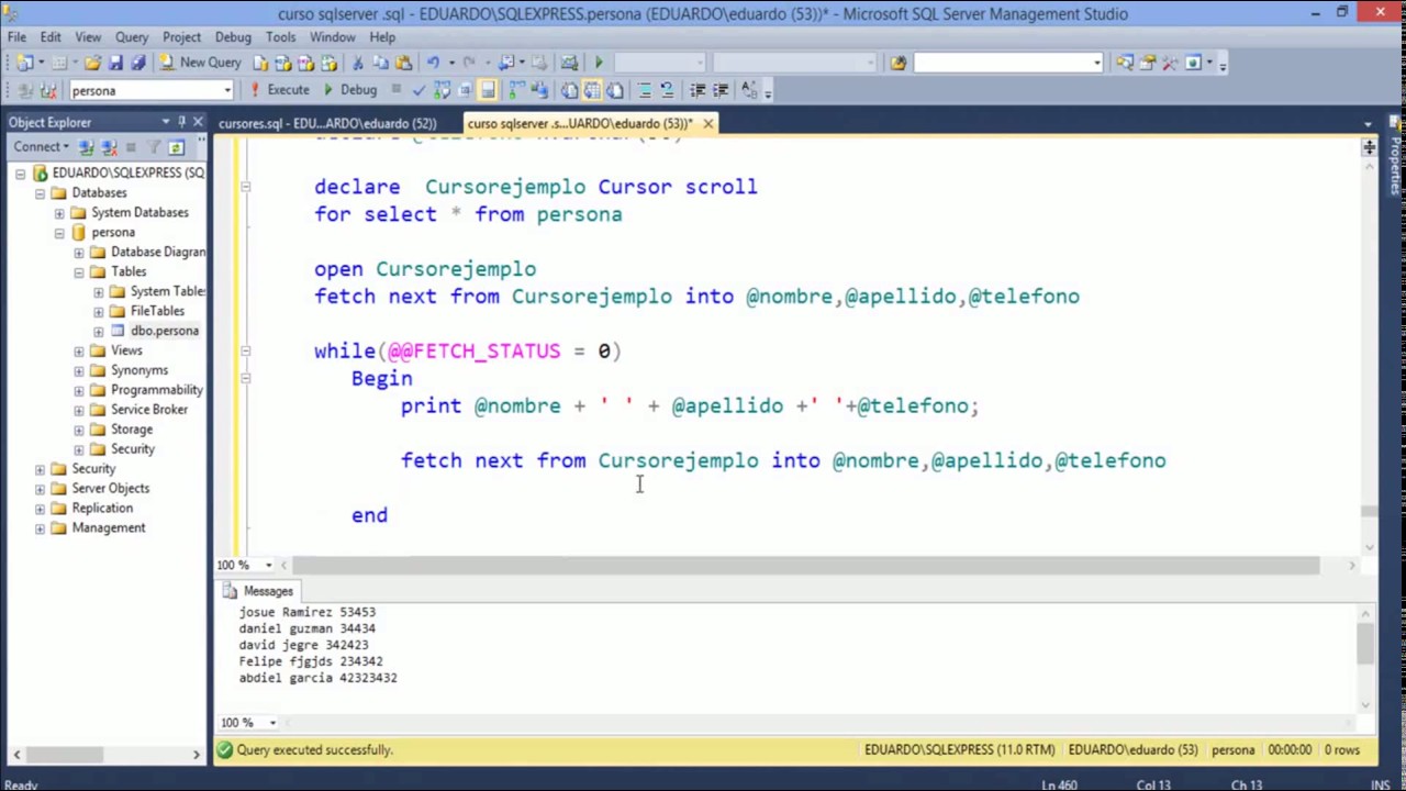 SQL Server | 43 - Usando el cursor