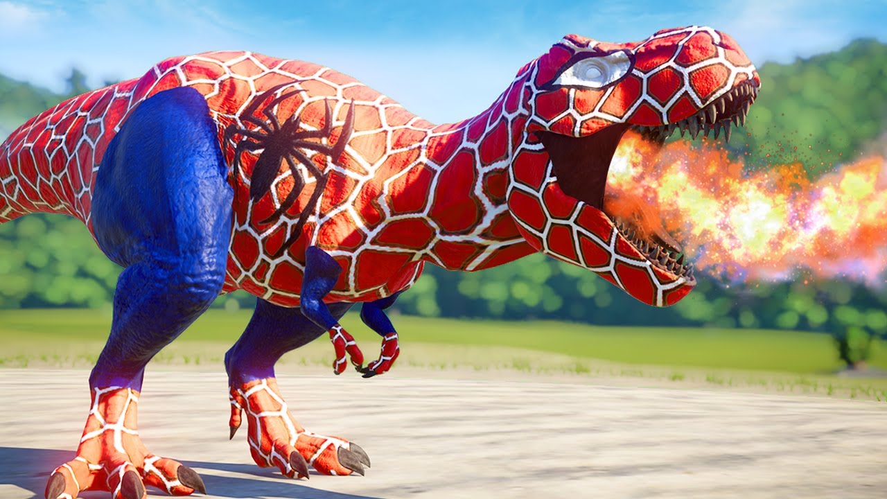 Con Khủng Long Bạo Chúa Siêu Nhân Nhện T-ReX đánh đấu Khủng Long HULK - khung log