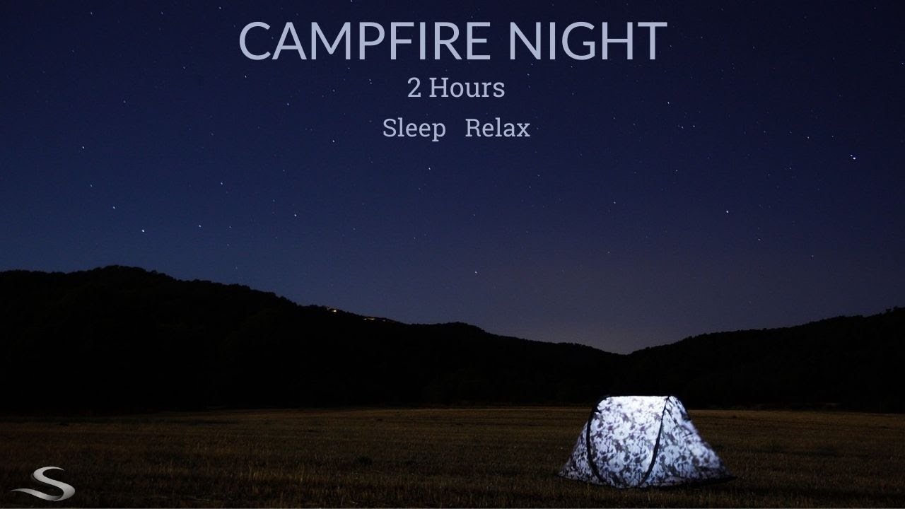 Night Camping Sounds 🔥 Campfire & Forest Ambience for Sleep (2 Hours)