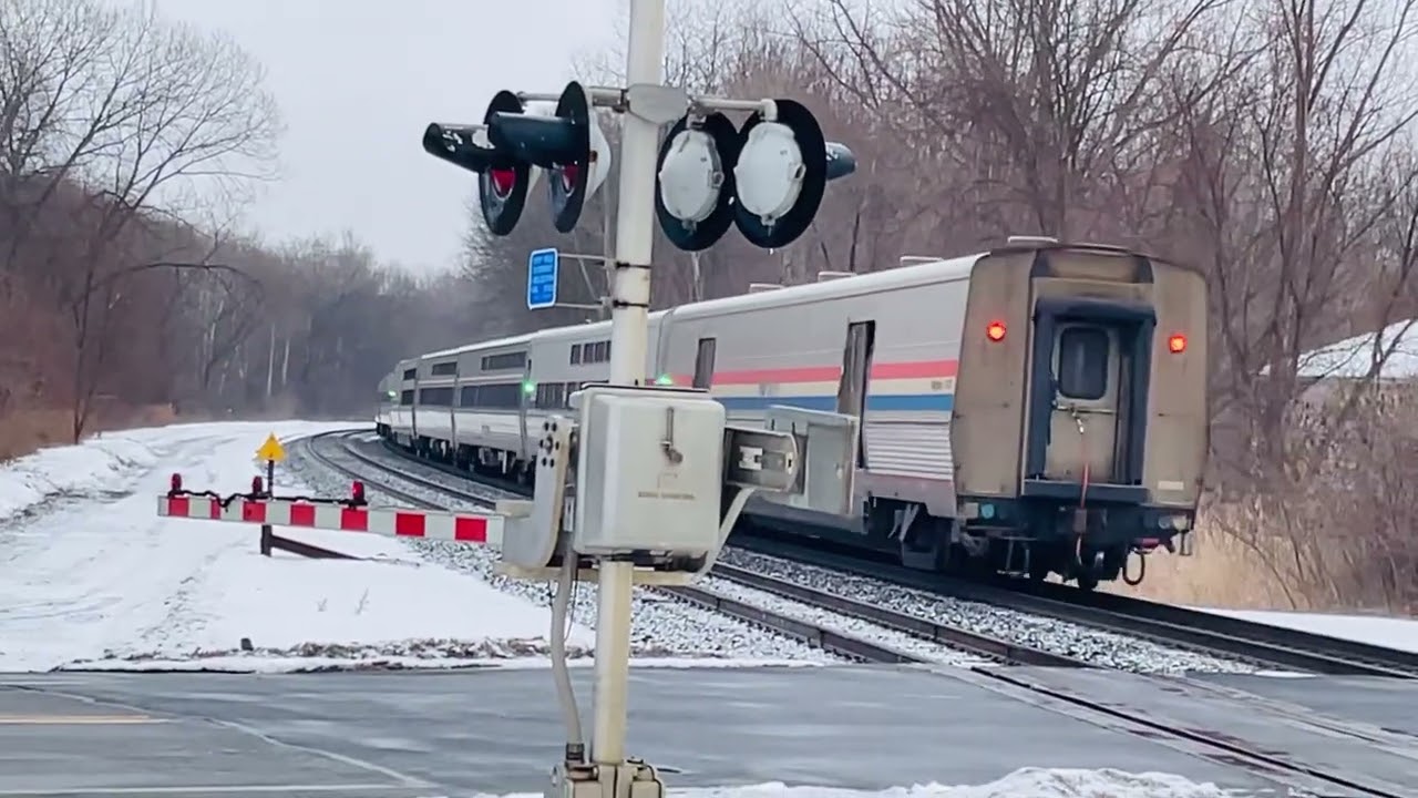 Amtrak lake shore limited with heritage 145 crossing pottery after meeting M367