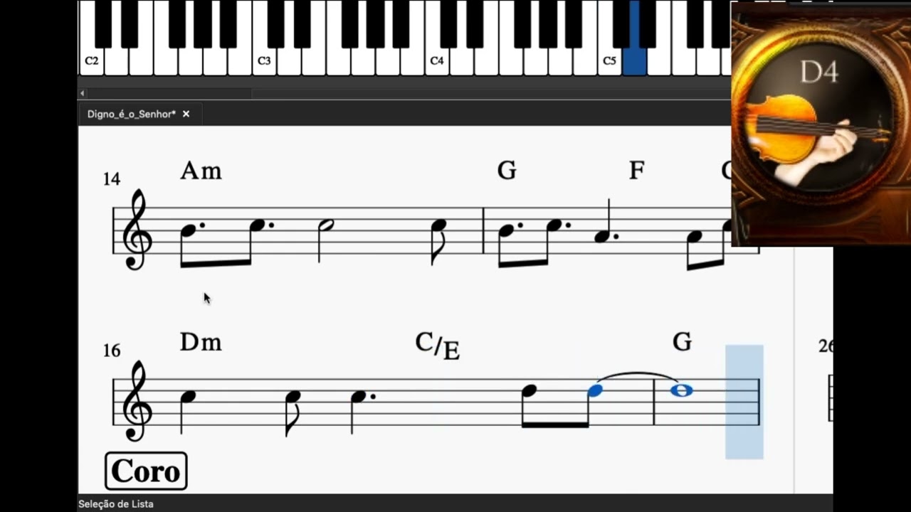 Digno é o senhor - Solo de Violino + Partitura Grátis