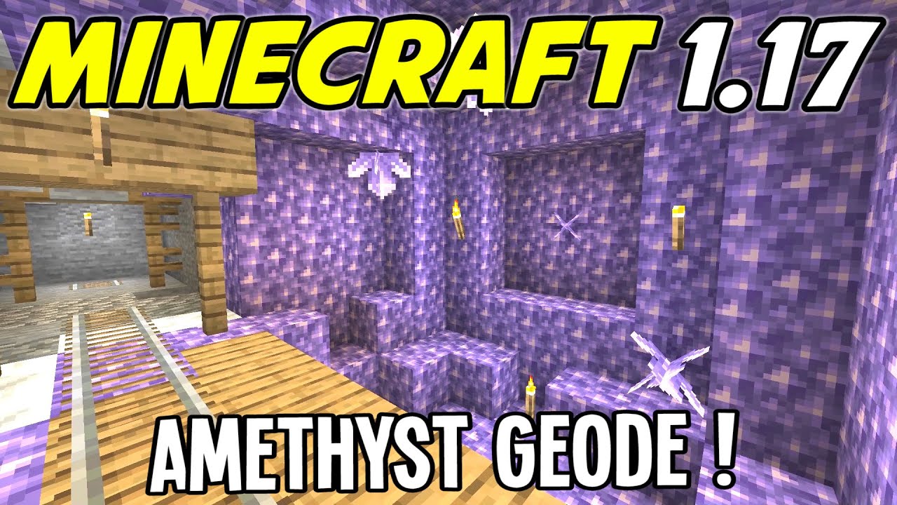 Minecraft 1.17 - Amethyst Geode in a Mineshaft! (Minecraft 1.17 Snapshot 20w46a)