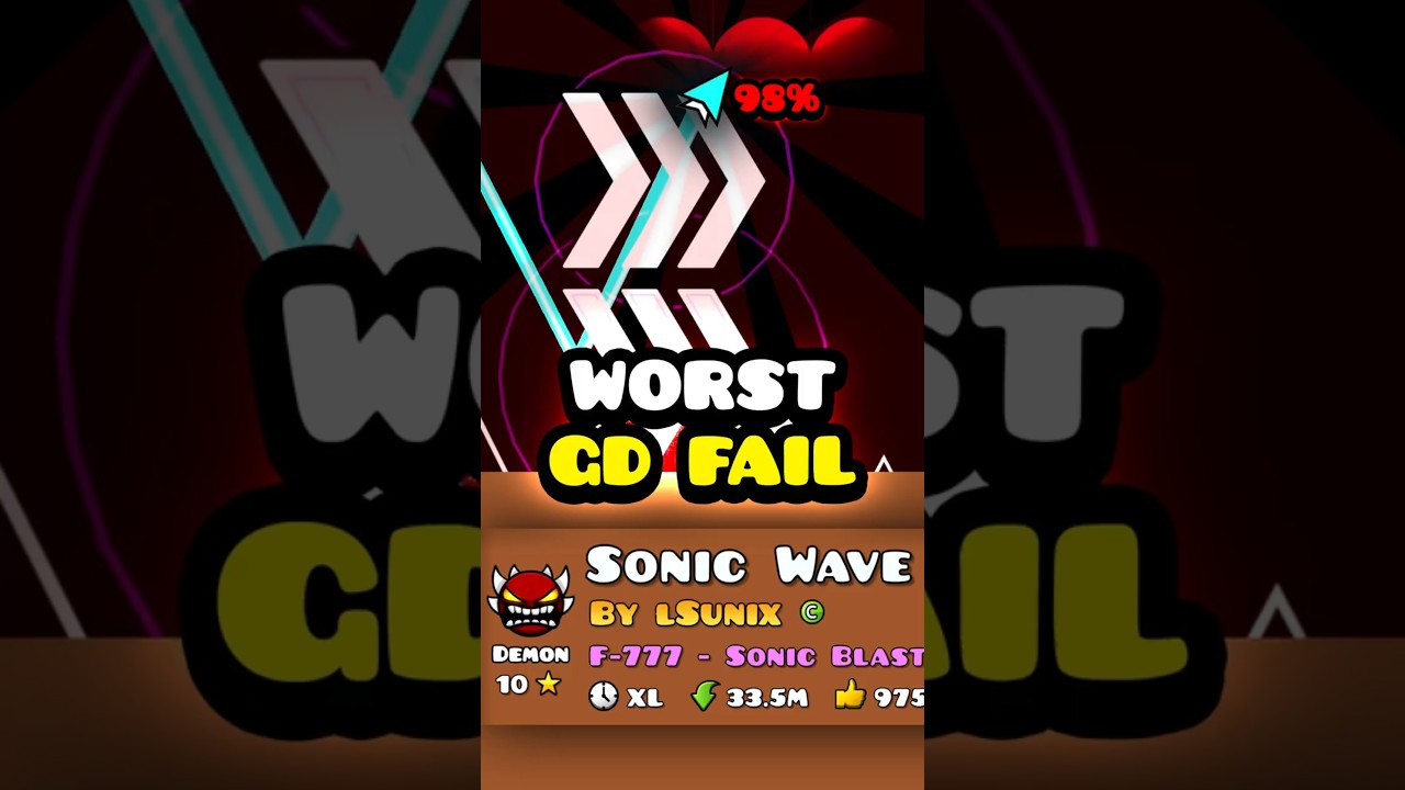 The Story of Geometry Dash's WORST FAIL 💔 (Mefewe Sonic Wave 98%)