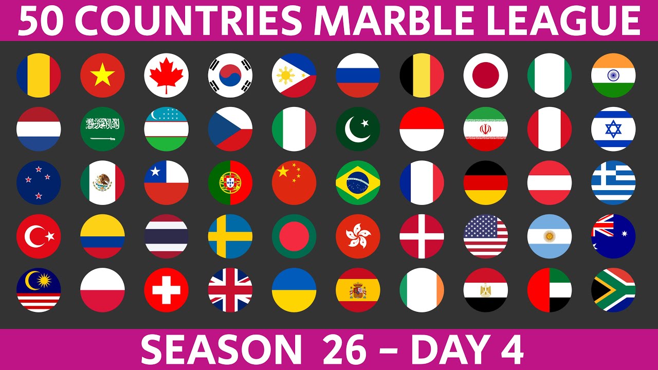 50 Countries Marble Race League Season 26 Day 4/10 Marble Race in Algodoo