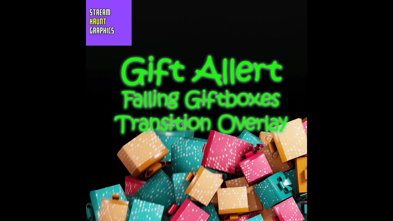 Colorful Giftbox Alert & Transition Stinger for Twitch Streaming  Transparent Overlay  compatible...