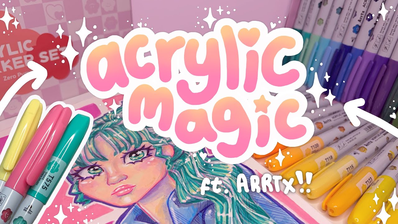 My ACRYLIC MARKER Drawing Process ♡ ft. ARRTX 60 Brush Set Review 