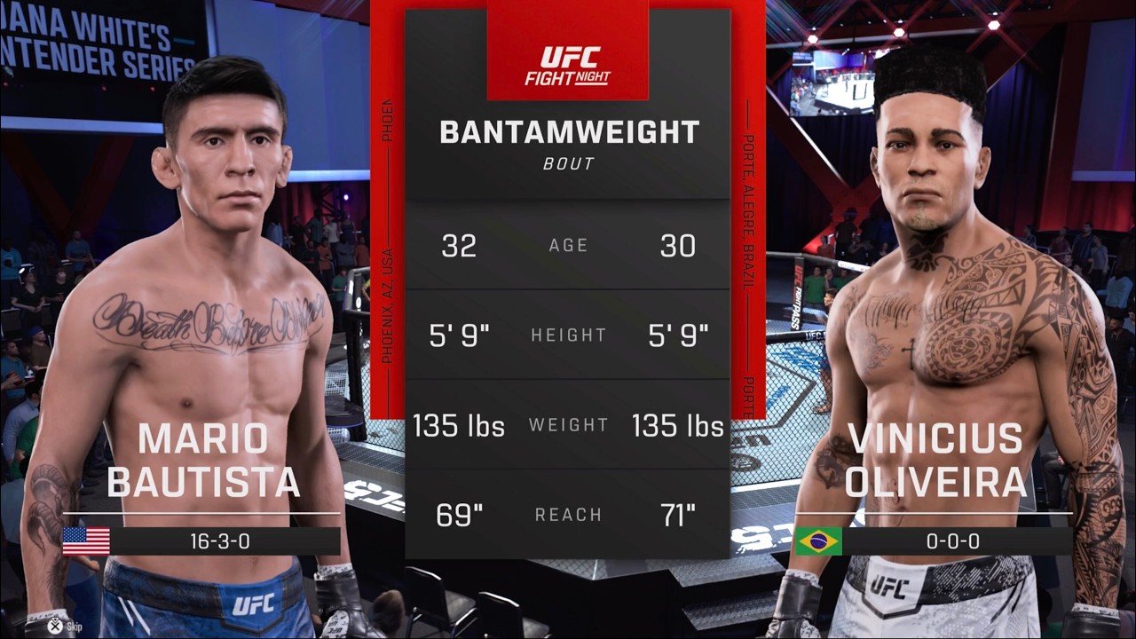 UFC Vegas 113: Bautista vs Oliveira (UFC 5 Simulation)