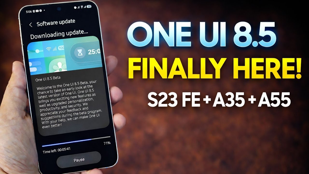 В Индии вышло бета-обновление One UI 8.5 для Samsung S23 FE, A35 и A55.