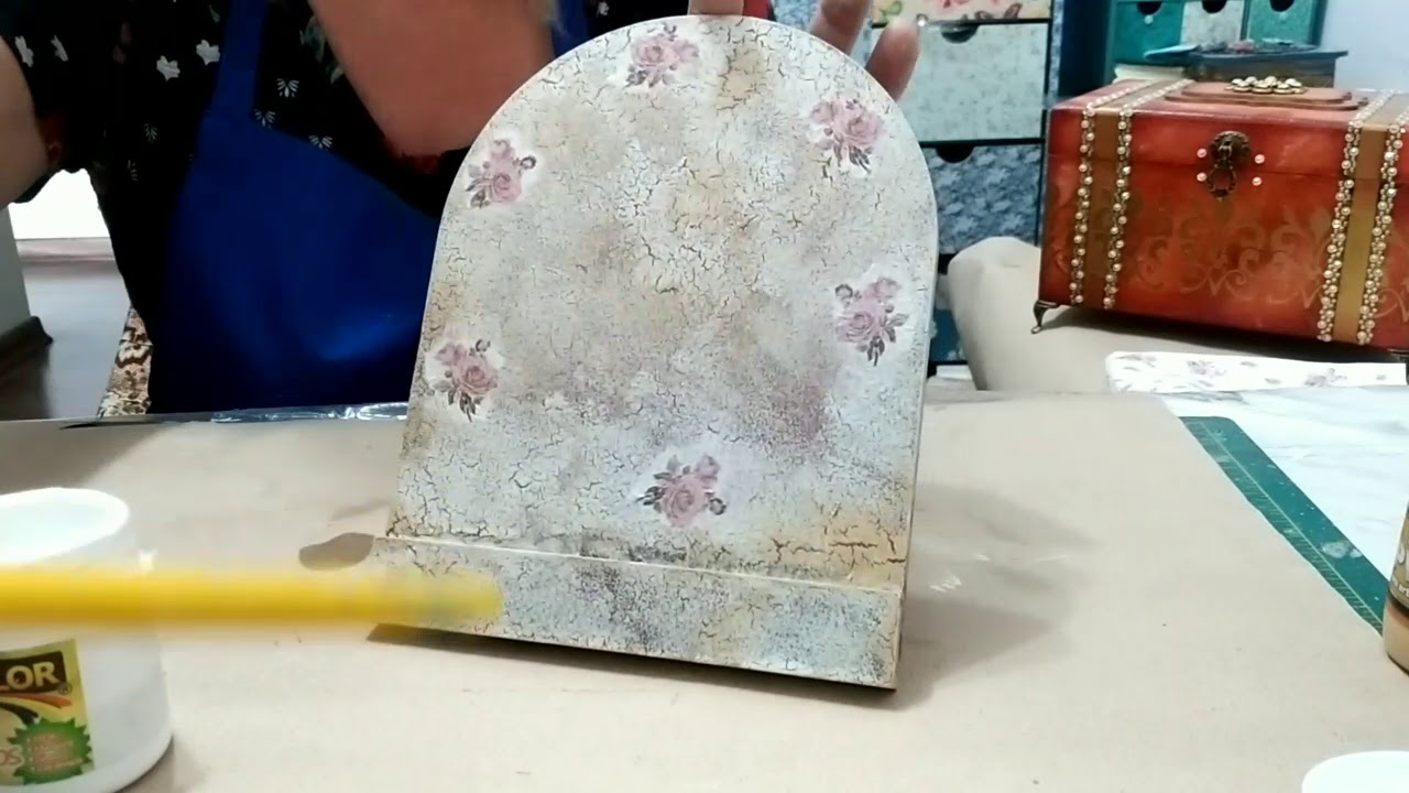 DIY CRAQUELÊ COM COLA SOBRE GEL ENVELHECEDOR DÁ CERTO ? VÍDEO RÁPIDO