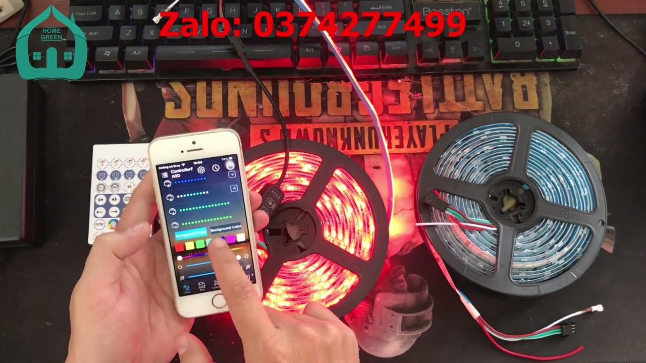 Hướng dấn cài đặt và sử dụng led dây ws2812b ARGB điều khiển qua app Zengge bản có nút bấm + remote