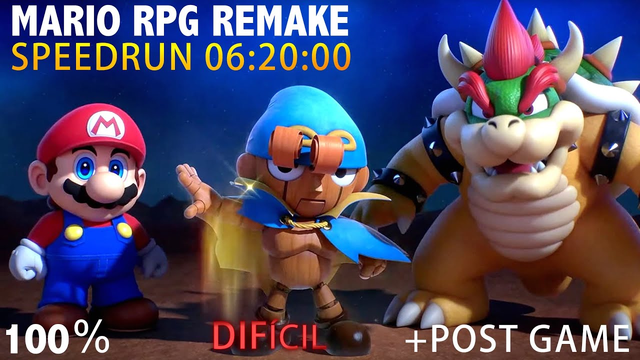 Super Mario RPG Remake EN 6 HORAS + Post Game 100% Speedrun | Juego Completo EN NORMAL & DIFÍCIL