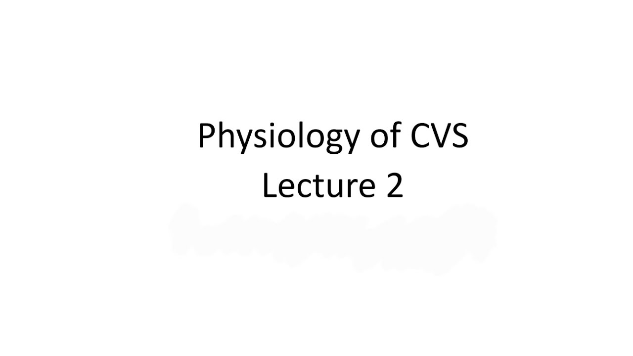 Physiology of CVS ( 2 ) أولى علاج طبيعي الجامعة الصينية