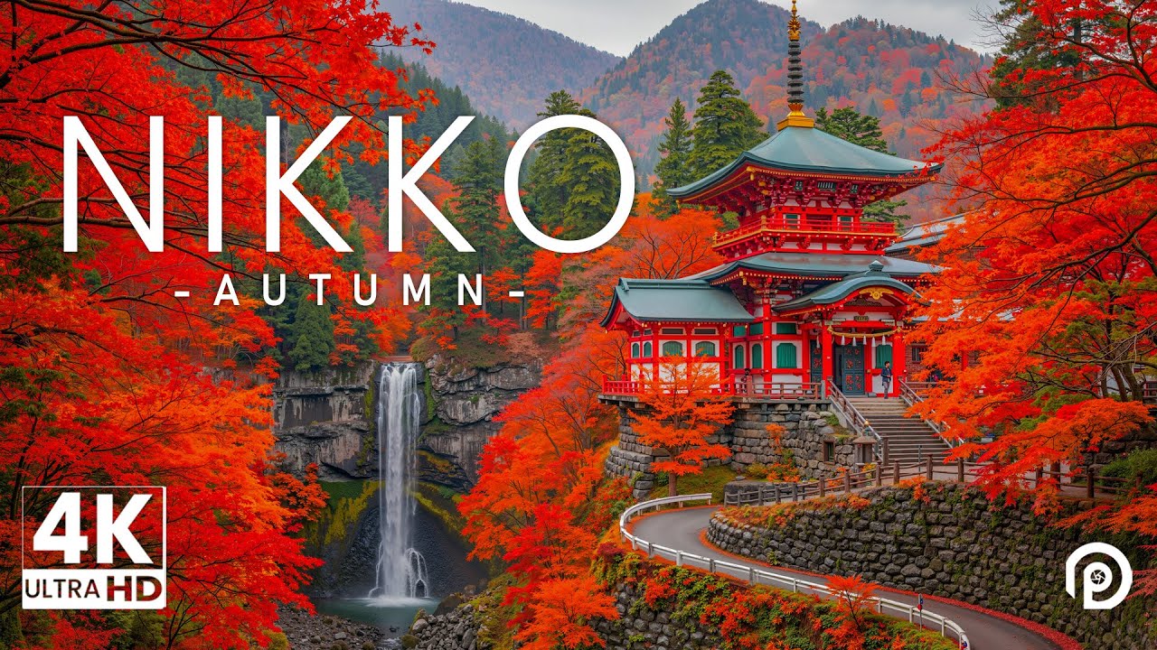 Nikko, Japan in Autumn 4K - Amazing Beautiful Nature Scenery with Relaxing Music
