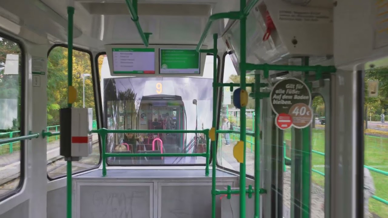 Germany, Magdeburg, tram 9 ride from Reform to Universitätsklinikum