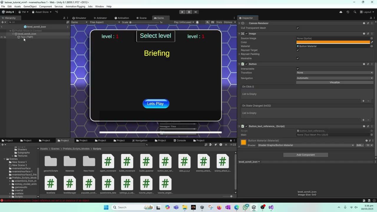 Unity Level Selection Scroll View | Populate UI from LevelData at Runtime Part 91