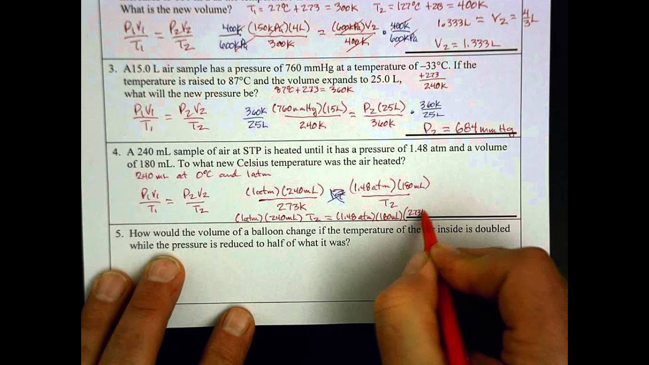 Combined Gas Law - example problems