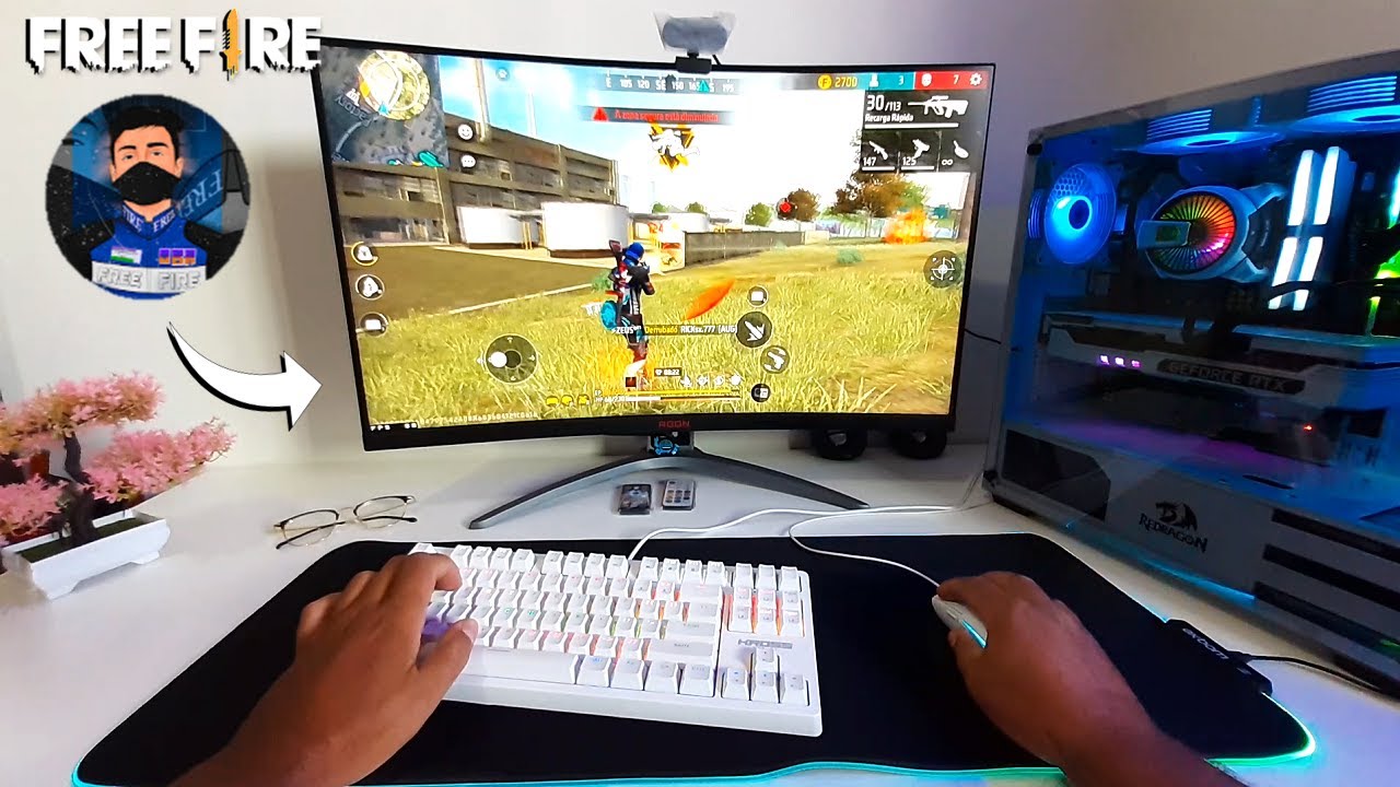 FREE FIRE NA VISÃO DE UM PC JOGUEI IGUAL AO FREITAS (POV) Handcam 🤩