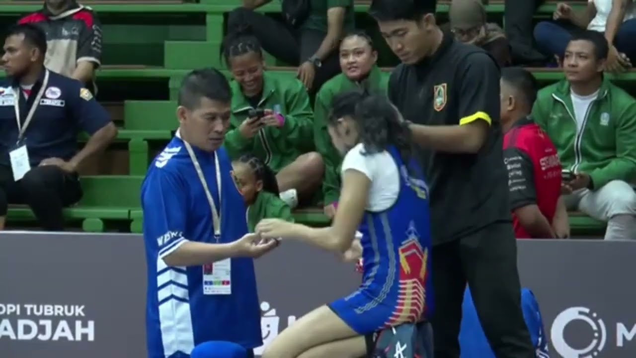 PON BELADIRI 2025 CABOR GULAT, KELAS 50KG BEBAS PUTRI.KALSEL(BLUE) VS JABAR(RED).
